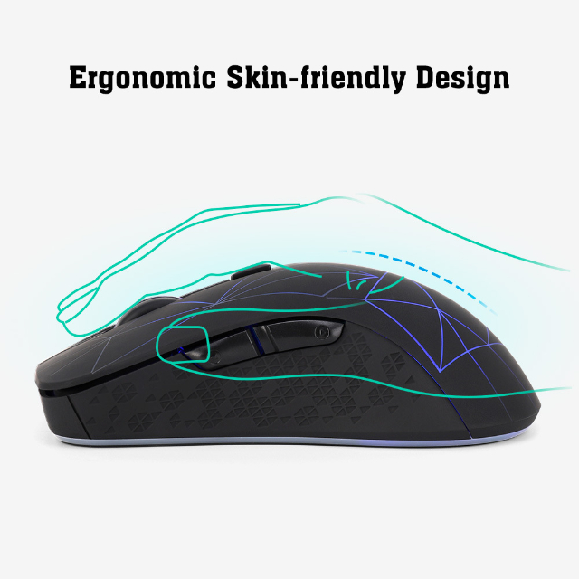 Bluetooth Wireless Mouse Rechargeable Wireless Computer Mause RGB Backlit Ergonomic Gaming Office Mice for Laptop PC 1600 DPI