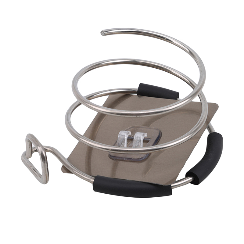 Hair Dryer Holder Blower Organizer Adhesive Wall Mounted Nail Free No Drilling Stainless Steel Spiral Stand For Bathroom
