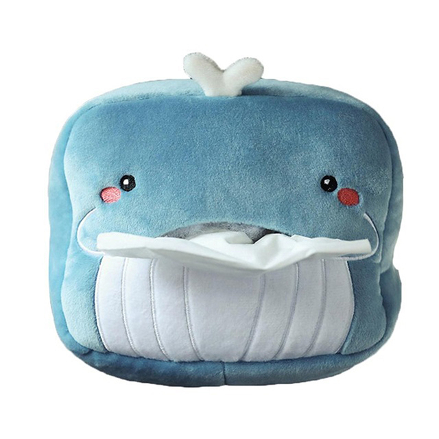 Cartoon Plush Tissue Box In The Car Home Office Draw Paper Storage Box Removable Cute Organizer Living Room Bedroom Decoration
