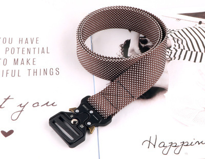 3.8CM  Men Belt Nylon Tactical Army Belt Trousers Metal Buckle Canvas Belts Outdoor Training Camouflage Red Military Waist Belt