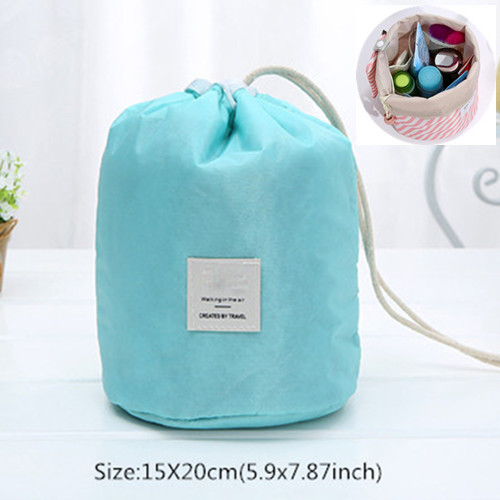 Drawstring Flamingo Cosmetic Bag Women Travel Makeup Toiletry Wash Case Eye