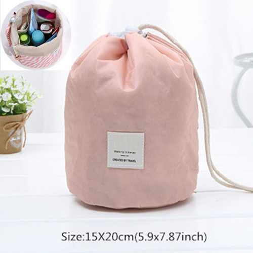 Drawstring Flamingo Cosmetic Bag Women Travel Makeup Toiletry Wash Case Eye