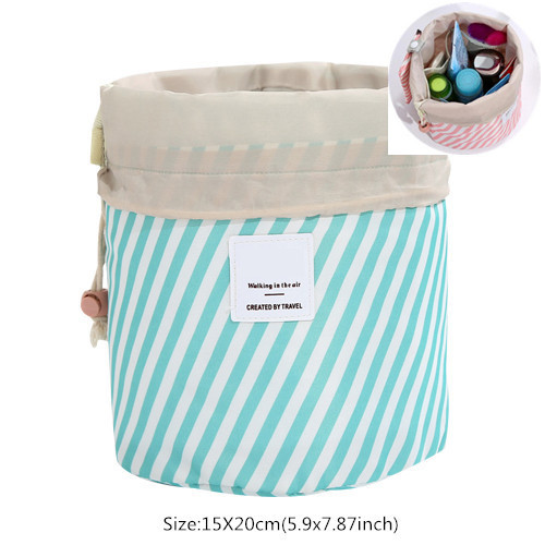 Drawstring Flamingo Cosmetic Bag Women Travel Makeup Toiletry Wash Case Eye