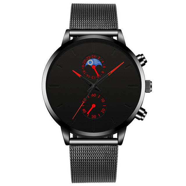 New Mens Ultra Quartz Casual Leather Watches Men Watch Male Simple Stainless Steel Mesh Band Clock