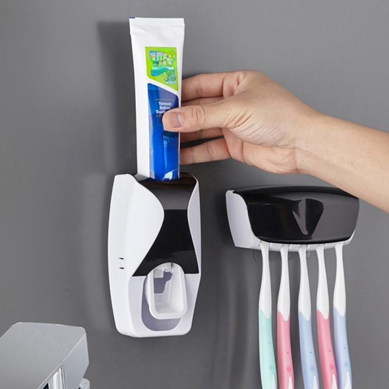 Automatic Toothpaste Squeezer Wall Mount Storage Rack Bathroom Product