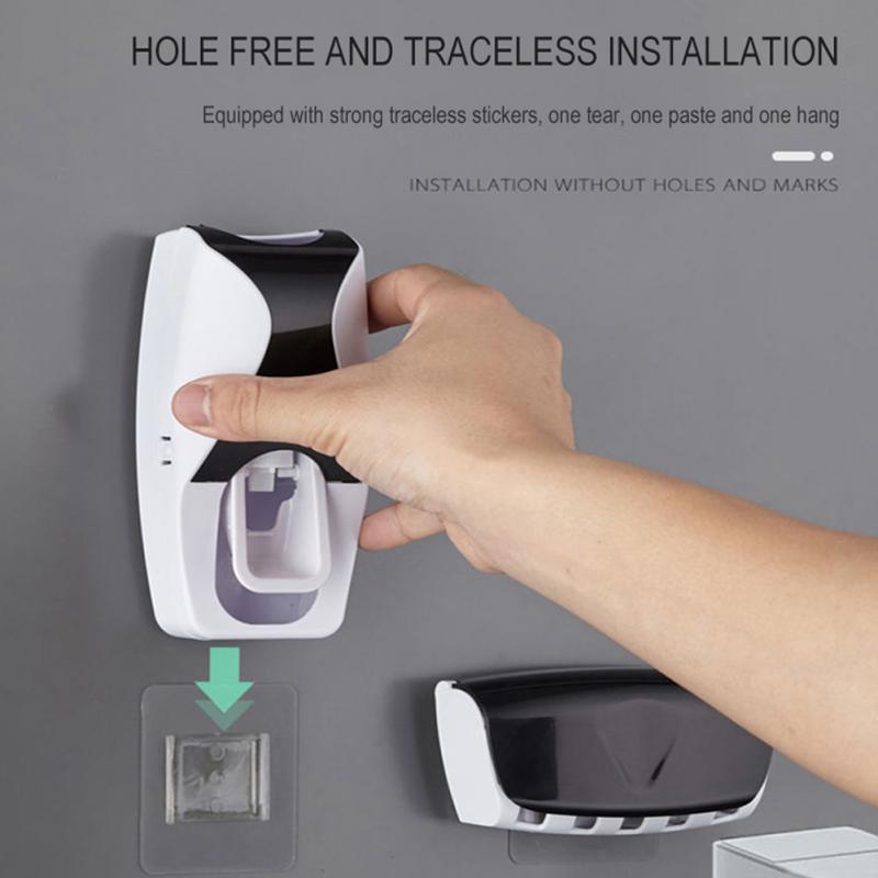 Automatic Toothpaste Squeezer Wall Mount Storage Rack Bathroom Product