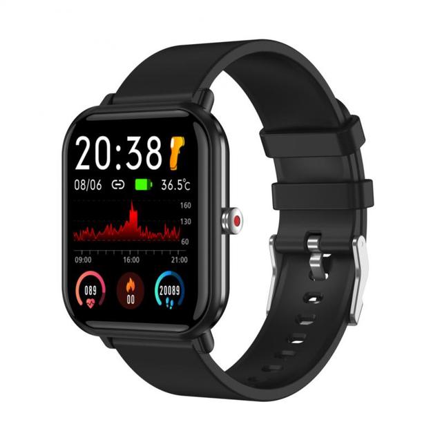2021 Smart Watch 1.69 Full Touch Body Temperature Monitor Watch Blood Oxygen Heart Rate Sports Fitness Tracker IP67 Waterproof