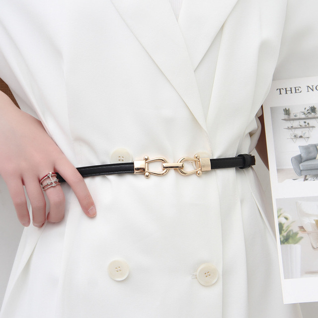 Metal Belt Women's Decorative Elastic Elastic with Dress Sweater Suit Waist Simple Belt Versatile Fashion Belts