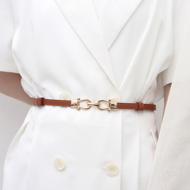Metal Belt Women's Decorative Elastic Elastic with Dress Sweater Suit Waist Simple Belt Versatile Fashion Belts