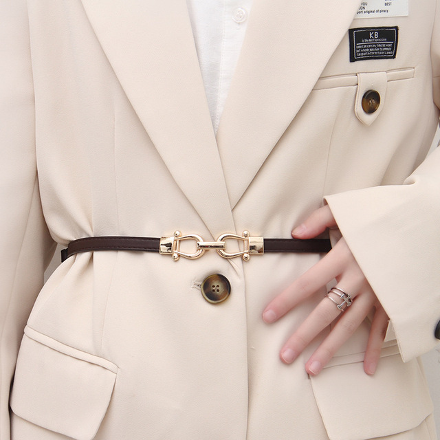 Metal Belt Women's Decorative Elastic Elastic with Dress Sweater Suit Waist Simple Belt Versatile Fashion Belts