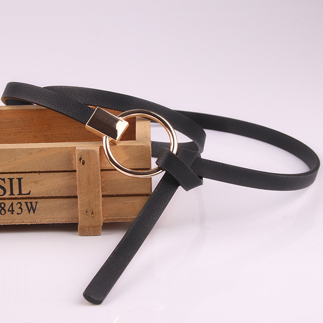 Thin PU Leather Belt Female Waist Belts Women Dress Strap Cinturon Mujer