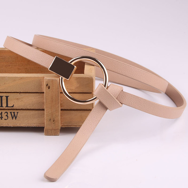 Thin PU Leather Belt Female Waist Belts Women Dress Strap Cinturon Mujer