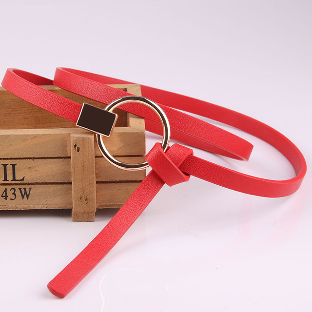 Thin PU Leather Belt Female Waist Belts Women Dress Strap Cinturon Mujer