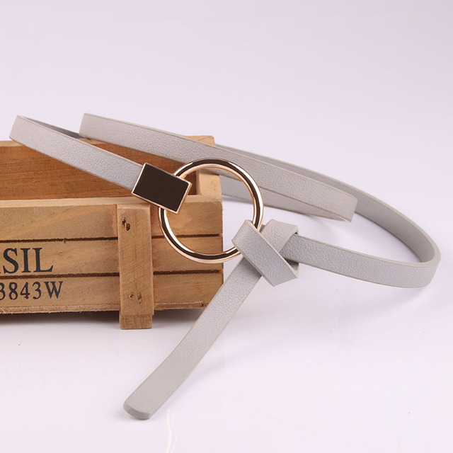 Thin PU Leather Belt Female Waist Belts Women Dress Strap Cinturon Mujer