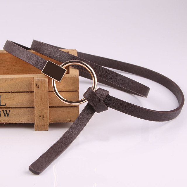 Thin PU Leather Belt Female Waist Belts Women Dress Strap Cinturon Mujer