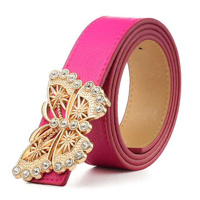 Butterfly Rhinestones Designer Belts for Women High Quality Ladies Jeans Belt with Rhinestone Luxury Brand Strap Dress Waistband