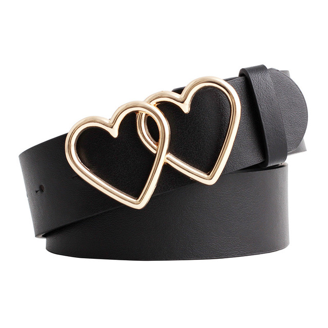 Luxury Female Leather Belt Women Metal Buckle Stylish Ladies Vintage Heart Buckle Leisure Leather Belt Trouser Accessories