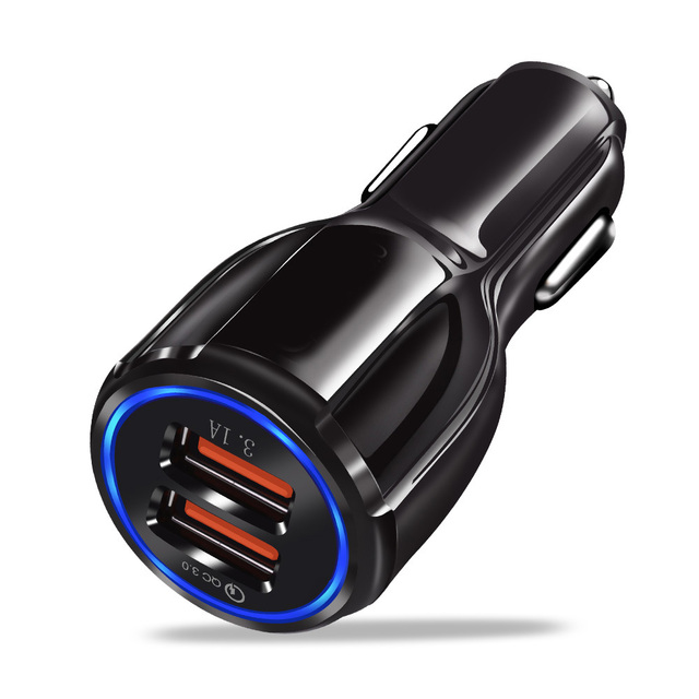 Car Quick Charge QC 3.0 Mobile Phone Charger 2 Port USB Fast Car Charger for Samsung Xiaomi Ipad Sony Tablet Car Charger