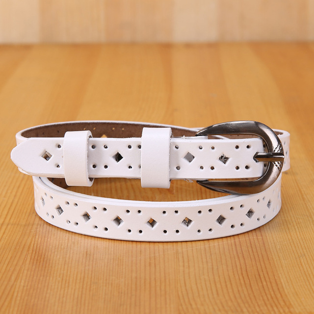 Wholesale New Women's Hollow Genuine Leather Belt Jeans Waistband Women's Fine Leather Belt