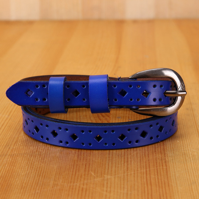 Wholesale New Women's Hollow Genuine Leather Belt Jeans Waistband Women's Fine Leather Belt