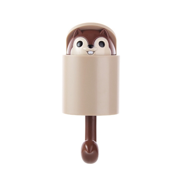 Cute squirrel Kitchen Hooks Key Holder Crochet Rack Strong seamless adhesive Clothes Hat Bag Storage Rack Home Decor