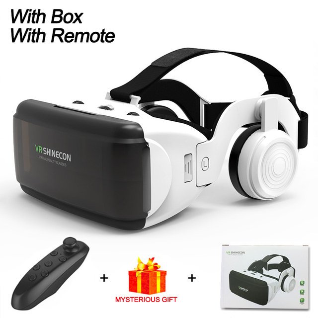 VR Virtual Reality 3D Glasses Box Stereo VR Headset Smart Glasses Helmet for IOS Android Smartphone with Wireless Controller