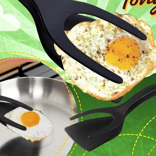 Flip Tongs Nonstick Cookware Cooking Utensils Kitchen Tongs Kitchenware Frying Pan Spatula Breakfast Pancake Egg Too