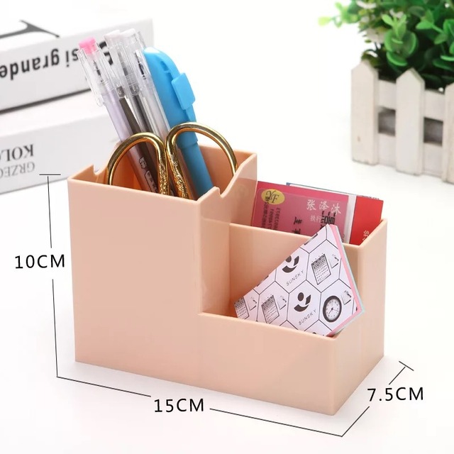 Hollow Desk Organizer Desktop Storage Box Multifunction Stationery Holder Phone Stand Office Supplies Desk Set Pen Holder