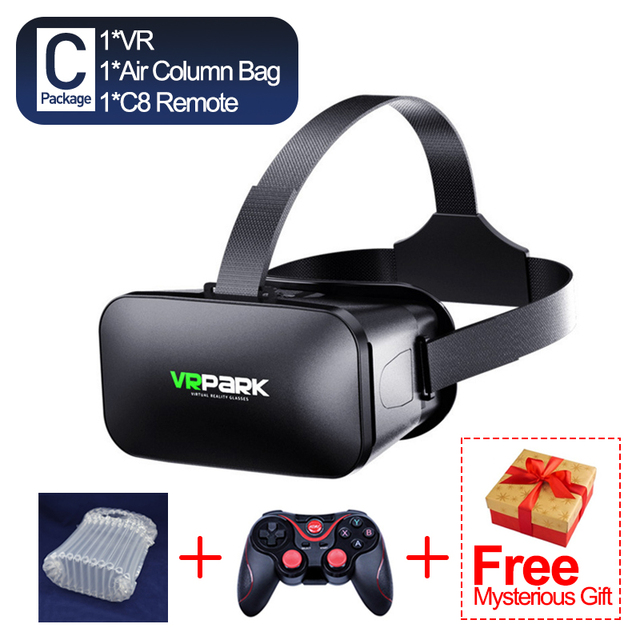 3D VR Headset Virtual Reality Smart Glasses Helmet for Smart Mobile Phone Smartphones Video Game Binoculars with Controllers