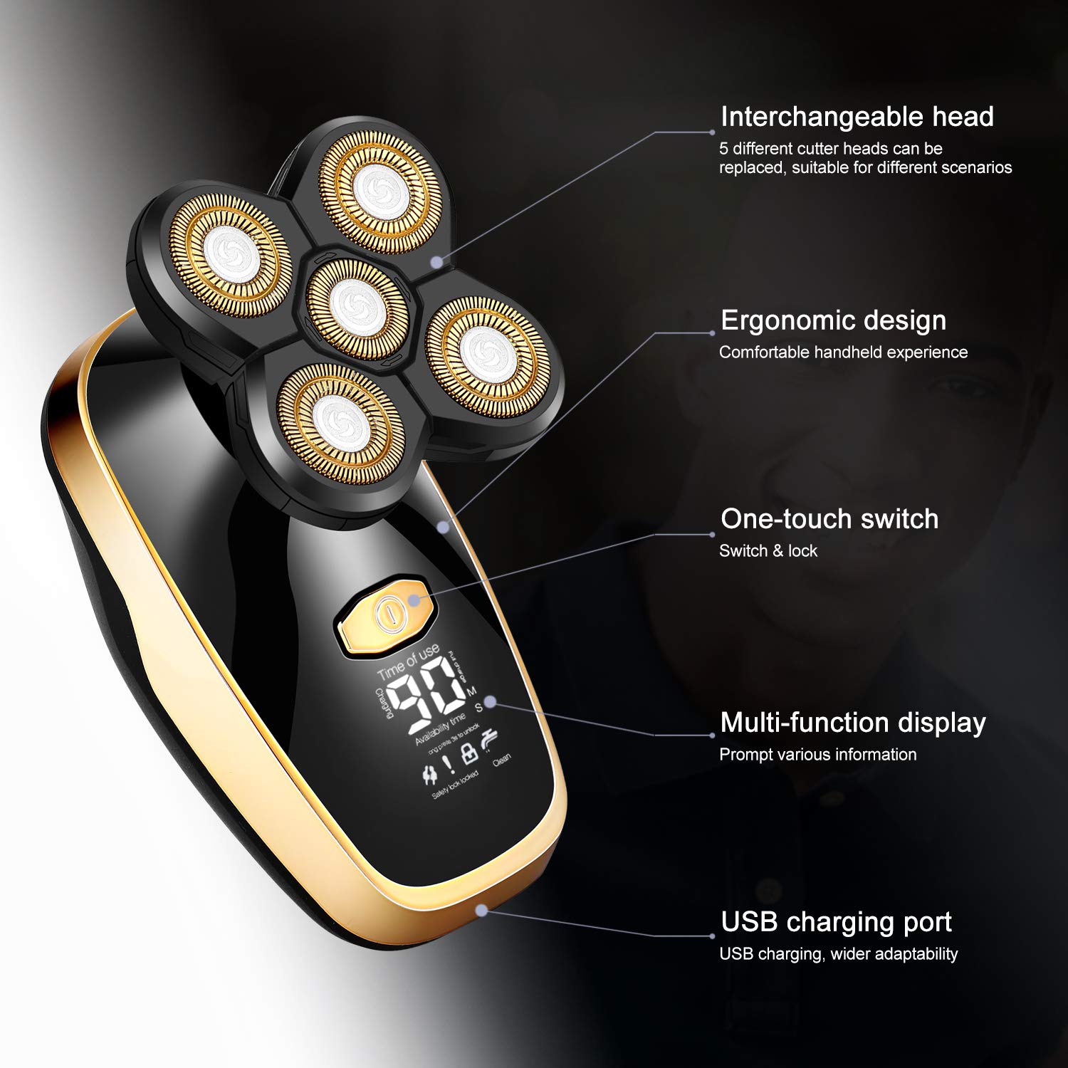 5iin1 Grooming kit electric shaver for men beard hair trimmer electric razor