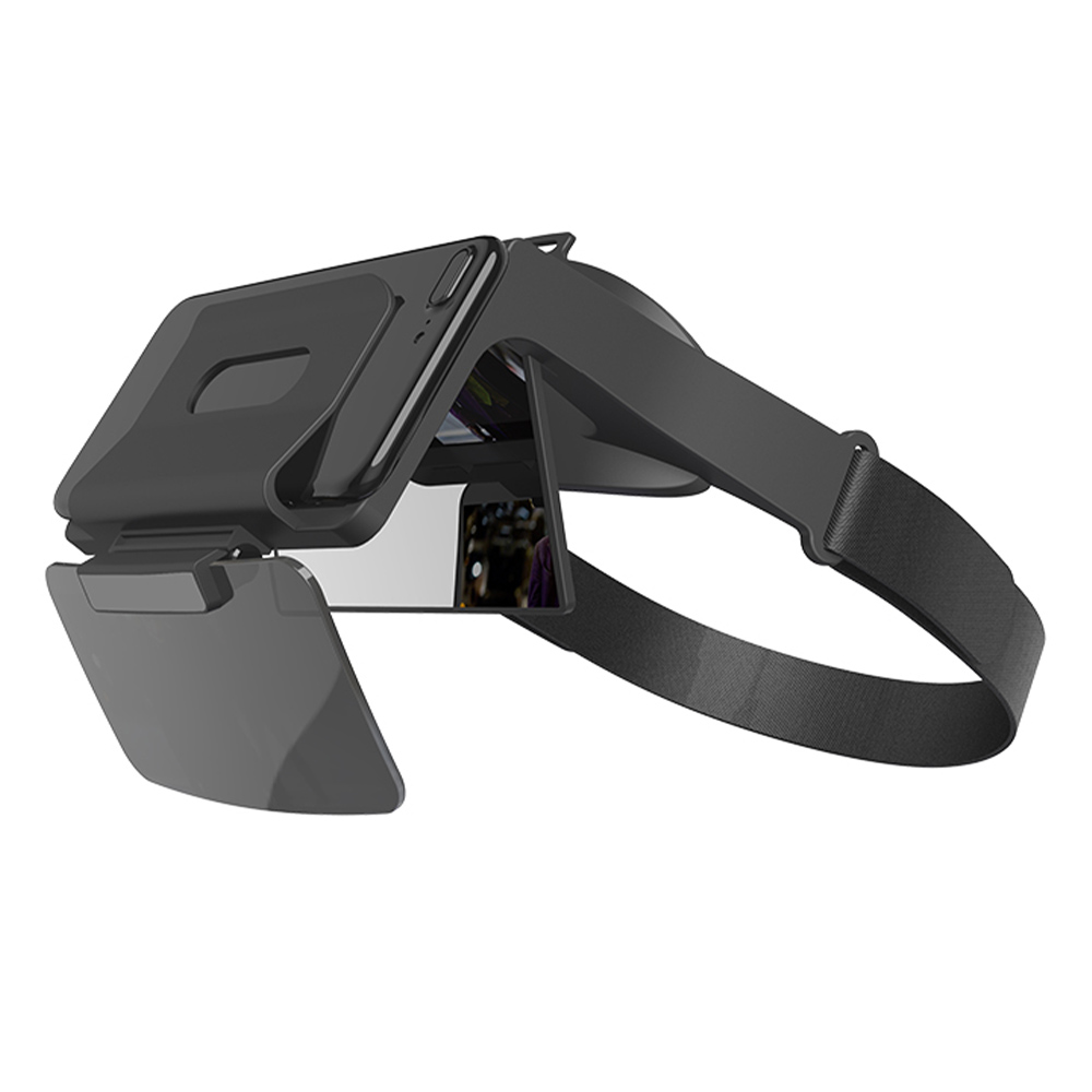 Foldable VR Glasses Headset 3D Virtual Reality Glasses Helmet for Mobile Games HD Movies 4.7-6.3 Inches iOS Android Smartphone