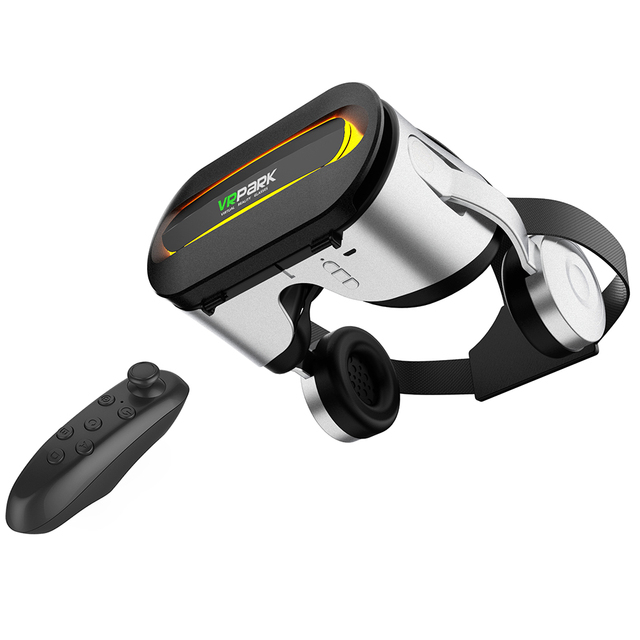 J60 Bluetooth 5.0 3D VR Headset Smart Virtual Reality Glasses Helmet for 4.5-6.7'' Smart Phone Binoculars with Controller