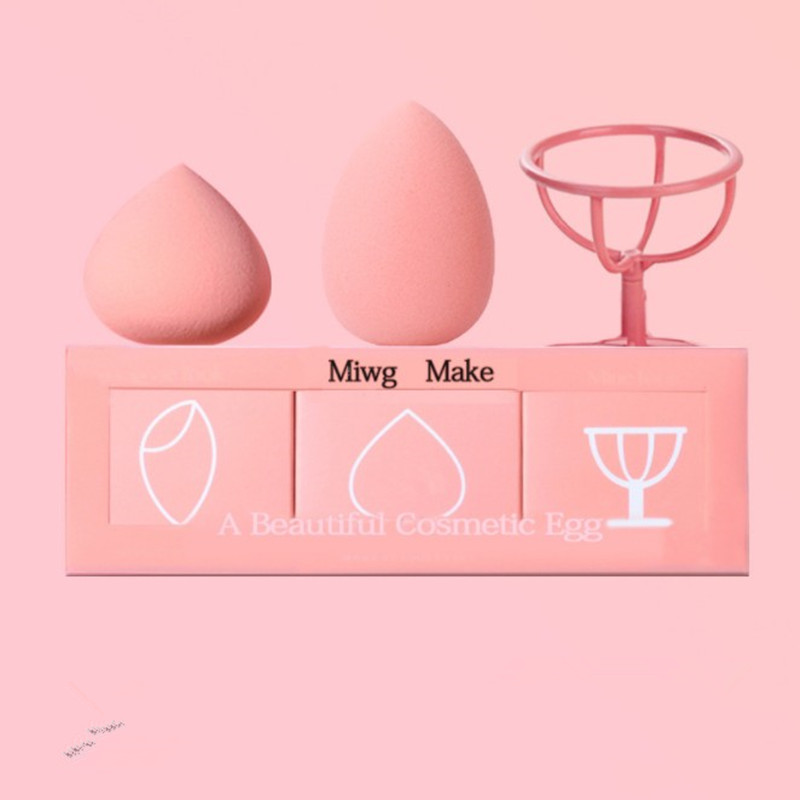 Makeup Sponge Puff Beauty Egg Powder Foundation Face Cream Cosmetic Soft Elastic Peach Cut Blending Sponges Makeup Holder