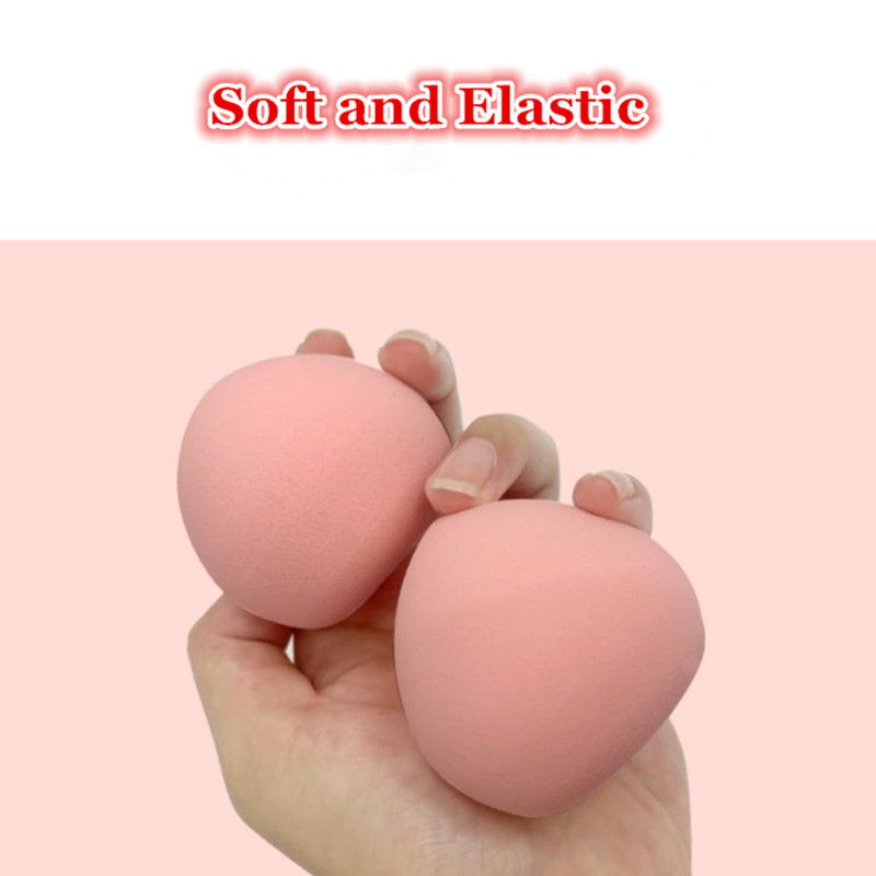 Makeup Sponge Puff Beauty Egg Powder Foundation Face Cream Cosmetic Soft Elastic Peach Cut Blending Sponges Makeup Holder