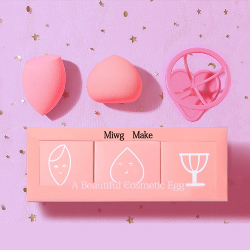 Makeup Sponge Puff Beauty Egg Powder Foundation Face Cream Cosmetic Soft Elastic Peach Cut Blending Sponges Makeup Holder