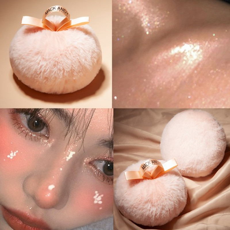 Makeup Highlighter Powder Puff Glitter Shimmering Face Body  Foundation Powder Sponge Ball Plush Peach Ball Makeup Cosmetic Tool