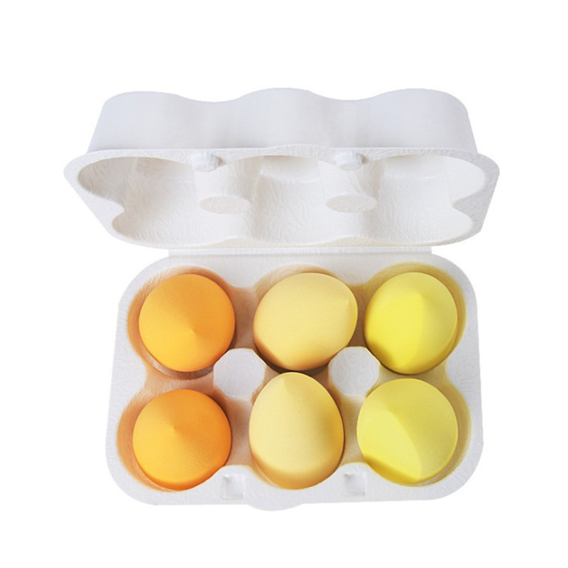 6pcs Makeup Sponge Professional Blending Cosmetic Puff with Storage Box Face Foundation Powder Sponge Beauty Accessories