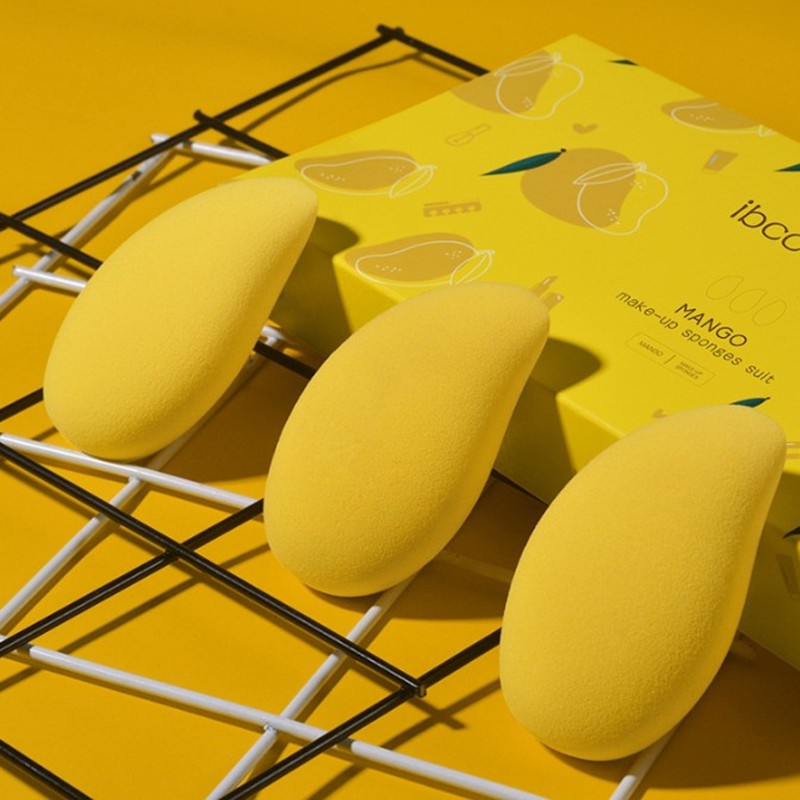 3PCS New Mango Shape Soft Makeup Sponge Face Beauty Cosmetic Powder Wet And Dry Puff Foundation Concealer Cream Make Up Blender Tools