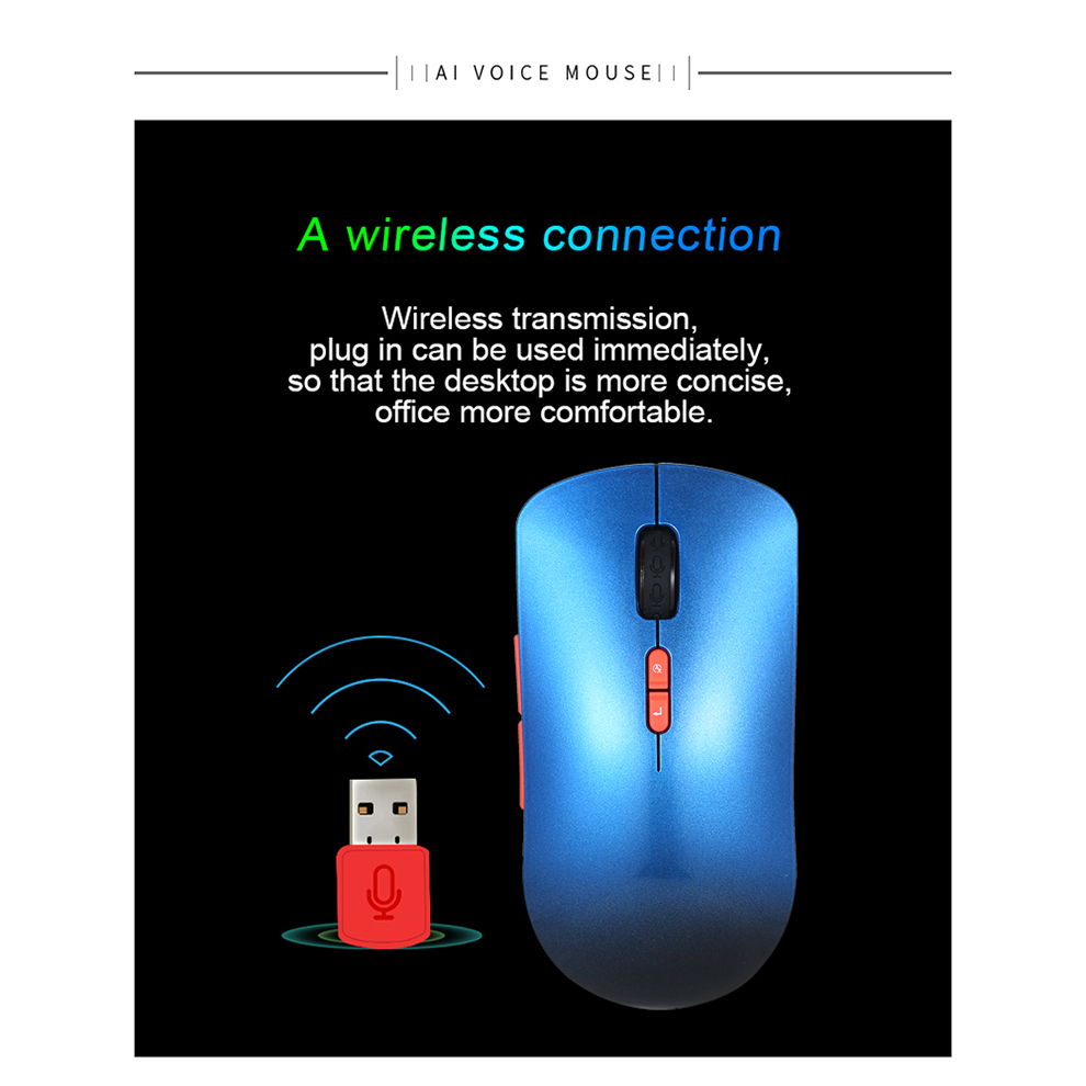 Intelligent Voice Wireless Mouse Smart Speech Mouse for Computer Laptop English Speech Translate/Type/Search Mice