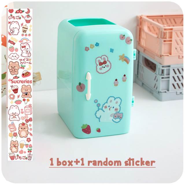 Kawaii Desk Organizer Refrigerator Pen Holder Student Cute Large-capacity Desktop Organizer Creative Storage Tube Pencil Case
