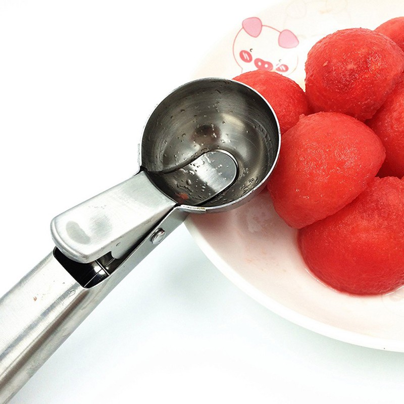 Fruit Dessert Spoon Stainless Steel Stacks Ice Cream Baller Scoop Durable Non-Stick Manual Ice Cream Ball Maker Kitchen Utensils