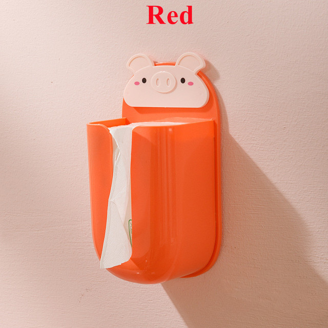 Family Perforation-free Plastic Hanging Type Tissue Boxes Home Living Room Tea Table Desktop Multifunctional Tissue Storage Box