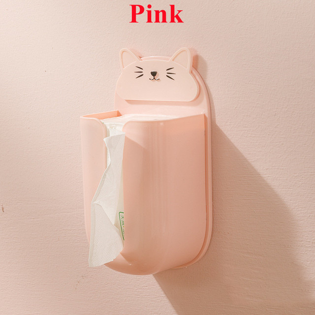 Family Perforation-free Plastic Hanging Type Tissue Boxes Home Living Room Tea Table Desktop Multifunctional Tissue Storage Box