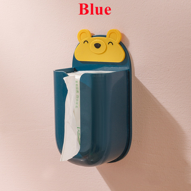 Family Perforation-free Plastic Hanging Type Tissue Boxes Home Living Room Tea Table Desktop Multifunctional Tissue Storage Box