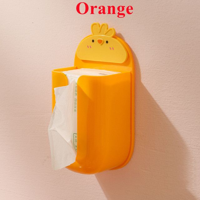 Family Perforation-free Plastic Hanging Type Tissue Boxes Home Living Room Tea Table Desktop Multifunctional Tissue Storage Box