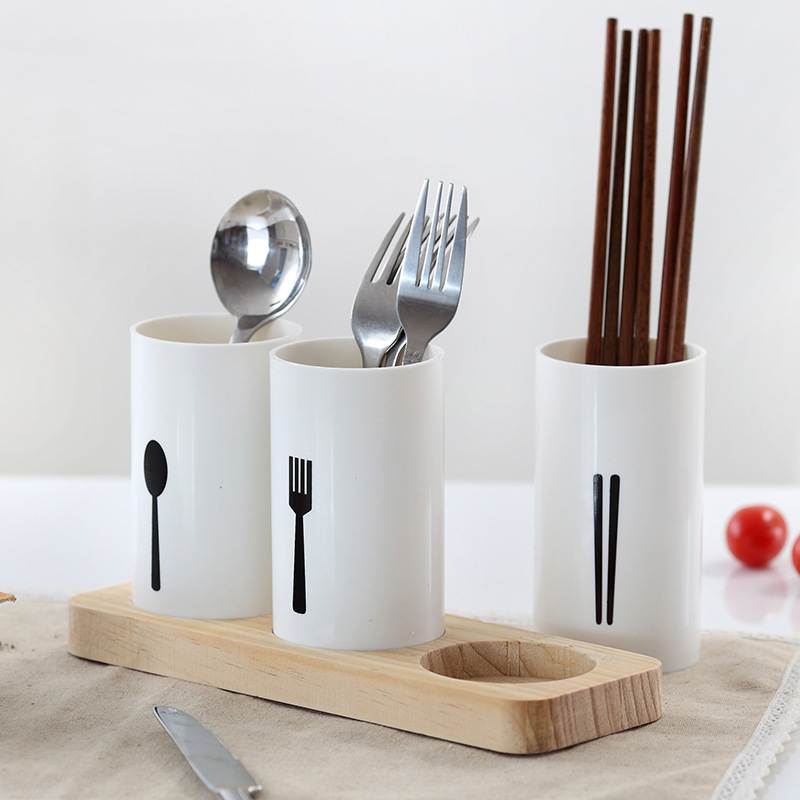 Creative Kitchen Tableware Storage Holder Chopsticks Spoon Drying Rack Plastic Classified Container Home Closet Organizer