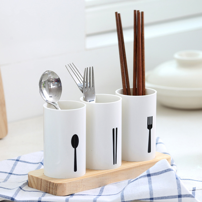 Creative Kitchen Tableware Storage Holder Chopsticks Spoon Drying Rack Plastic Classified Container Home Closet Organizer