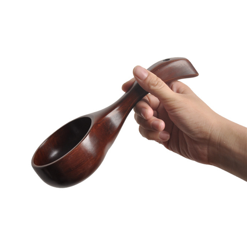 1PC New Creative Wooden Ramen Spoon Japanese Tableware Bouillon Soup Ladle Home Long Handle Serving Scoop Kitchen Utensils