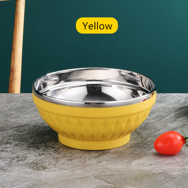 Children's Tableware Ramen Noodles Anti-scald Bowls Home Stainless Steel Dinnerware Food Salad Bowl Kitchen Utensils