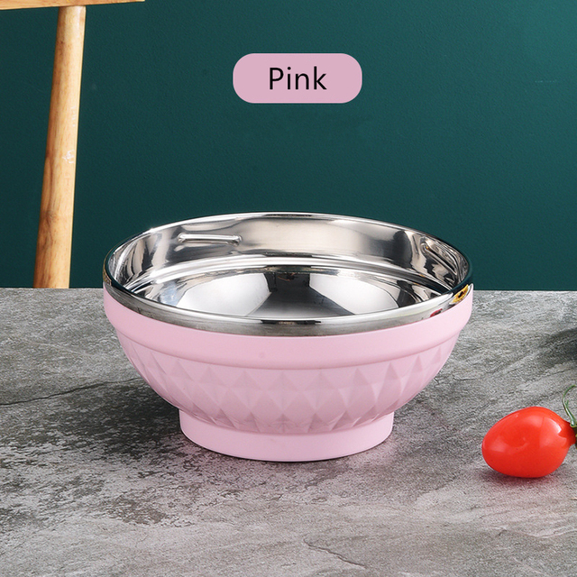 Children's Tableware Ramen Noodles Anti-scald Bowls Home Stainless Steel Dinnerware Food Salad Bowl Kitchen Utensils